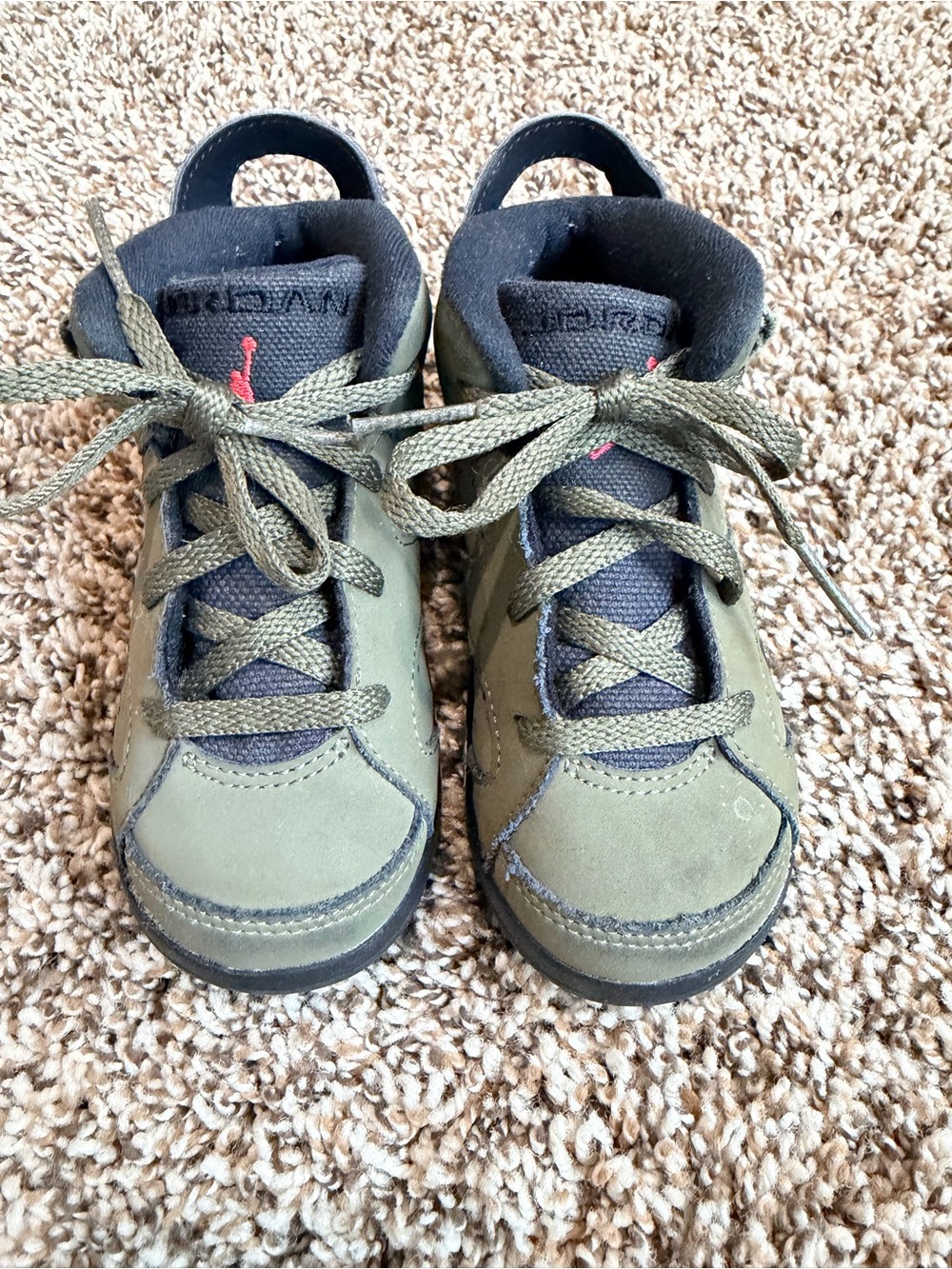 Travis Scott Olive Green Kids High-Top Sneakers